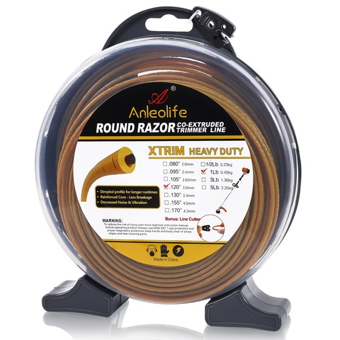 1lb Heavy Duty Round .120''-by-184ft Trimmer Line Donut, Gold
